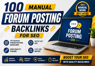 100 Manual Forum Backlinks on High DA Sites