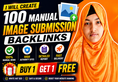 I will create 100 manual image submission backlinks