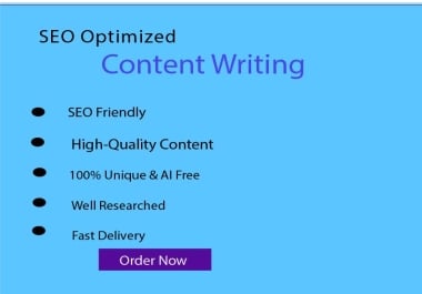 I Will do SEO Optimized Content Writing and Article Writing