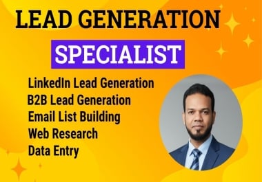 I will do data entry,  verified email and lead generation specialist for your business