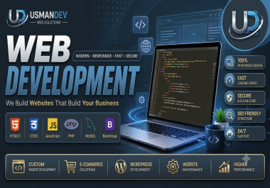 I Will Build a Modern,  Responsive and SEO Friendly Website