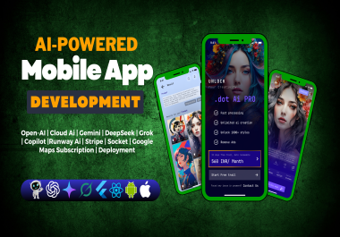 You will get flutter ai powered app development ai chatbot ai website ai developer