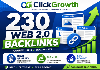 I Will Build 230 High Quality Web 2.0 Backlinks for Powerful SEO
