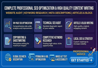 I will do complete SEO optimization,  audit and write high quality blog articles