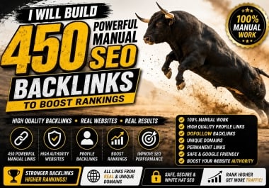 I Will Build 450 Powerful Manual SEO Backlinks to Boost Rankings
