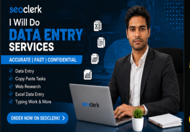 Your Virtual assistant for 3 Hours do Data Entry,  Data mining,  Web Research and many more