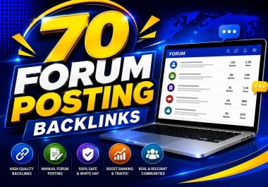 I will do 70 forum posting backlinks,  profile links and SEO link building