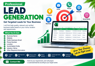 I Will Provide Targeted Lead Generation Services