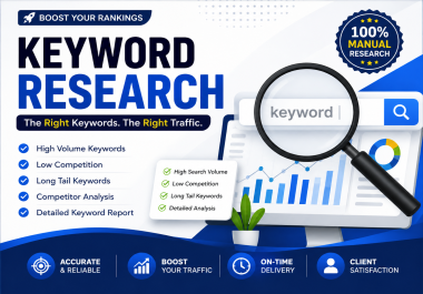 I Will Do Professional Keyword Research With High Volume & Low Competition Keywords