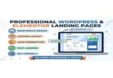 I will create and develop a professional wordpress landing page by using elementor pro