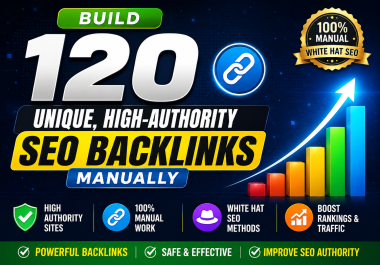I Will Build 120 Unique,  High-Authority SEO Backlinks Manually