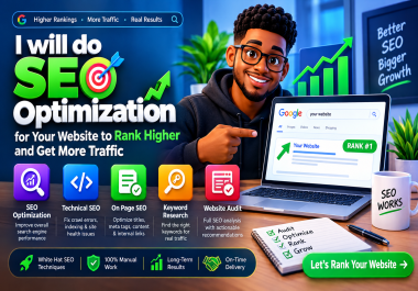 I will do SEO optimization,  technical SEO,  on page SEO,  keyword research and website audit