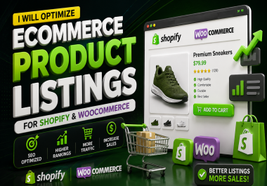 I will optimize ecommerce Shopify WooCommerce WordPress product listings website SEO