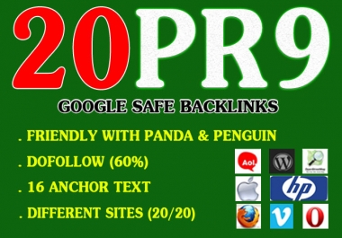 manually create 20+ PR9 backlinks from 20+ PR9 AUTHORITY Sites + Premium Indexing Service LINDEXED + Full Report