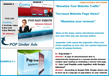 I Will give you Best Popunder script code for your website