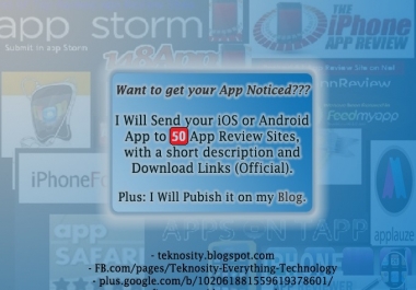 Submit your Android App to 50 App Review Sites
