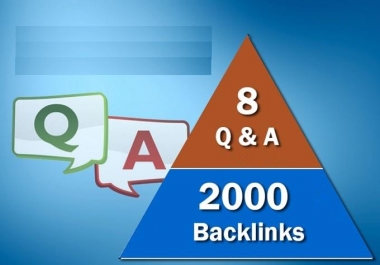 build 8 QUALITY seo backlinks from question answer sites plus 3000 links