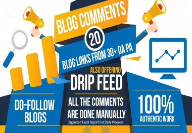Do 15 Days SEO drip feed daily 20 dofollow blog commenting PR1 to PR7