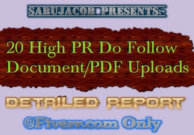 20 Document or Pdf submissions only in High PR sites