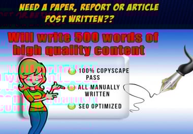 I will write 500 words of unique content based on your topic