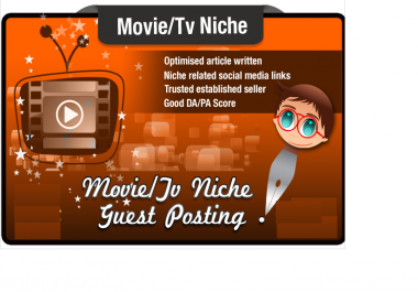 write and Guest Post an Optimised Article on a 6YR old MOVIE Niche Site