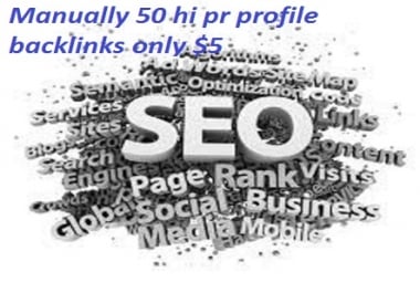 Manually 50 High AUTHORITY Pr5-Pr8 Backlinks