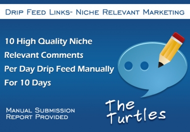 I will drip feed 10 niche blog comments for 5 days