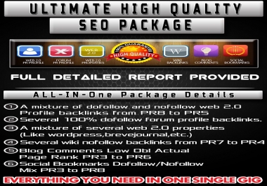 Shoot Your Site Into TOP Google Rankings With All-In-One High PR Quality Backlinking Package for 25