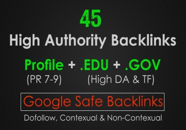 50 High PR Profile. EDU. GOV Backlinks From Authority Domains