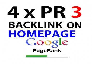 4 x PR3 Permanent Do Follow backlinks Page Rank 3 HOMEPAGE manual submission