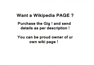 wikipedi page creation