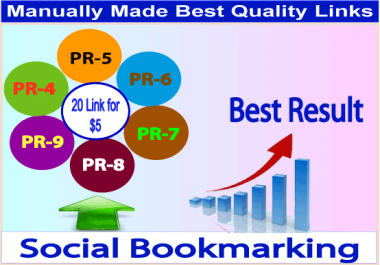 do manually made best quality 20 social bookmark PR4 to PR9
