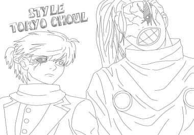 i will draw the line art manga or anime character