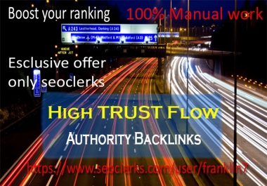 i will do google rank with my 10 high trust flow social profile backlinks
