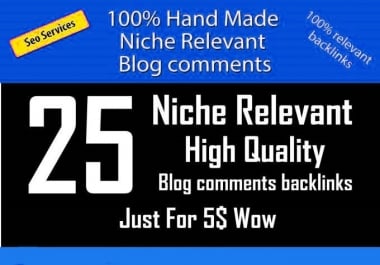i will do 25 Niche Relevant blog comments BACKLINKS