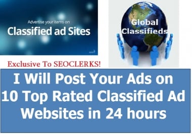 I will post your products on 15 high quality classified sites