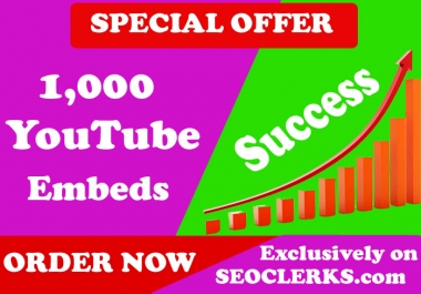 200,000 YouTube SEO Backlinks and Embeds,  Organic Video