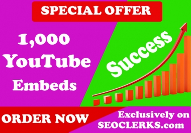 200,000 YouTube SEO Backlinks and Embeds, Organic Video 