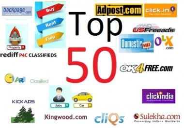 post your Ads on top 50 Classified websites