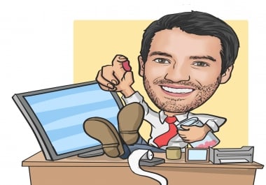 Personalised digital caricature photo hand drawn cartoon