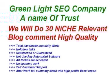 do 30 NICHE Relevant Blog Comment High Quality