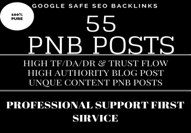 55 permanent PBN posts on awesome domains and the deliver time is 7 maximum seven days
