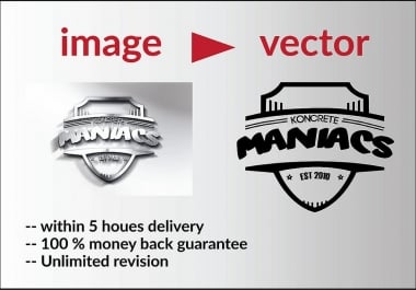 convert jpg, png, image to vector within 5 hours