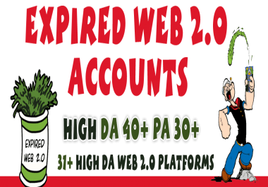 Expired Web 2.0 Accounts DA 40+ PA 30+ | 2019 SEO QUICK Ranking Method
