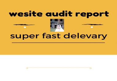 website Audit Report with super fast delevery