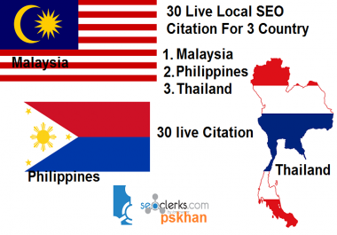 create 30 live Local Seo Citations For Thailand or Malaysia or Philippines