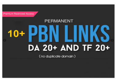 Homepage 20+ PBN Links - DA 20+ and TF 20+ Fast PBN Backlinks