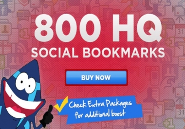 Get 800 SEO Social Bookmarks High Quality Backlinks,  Rss,  Ping