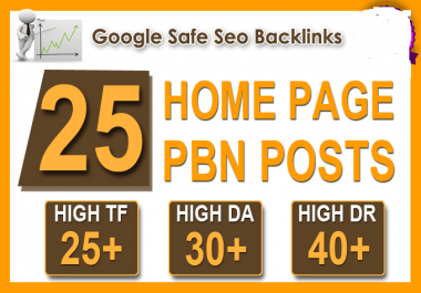 Create 25 High TF CF DA PA Homepage PBN Backlinks Permanent
