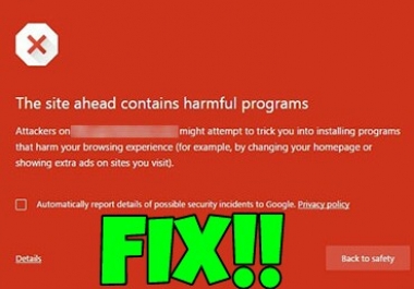 Fix hacked WordPress website in 12 hours browser warning